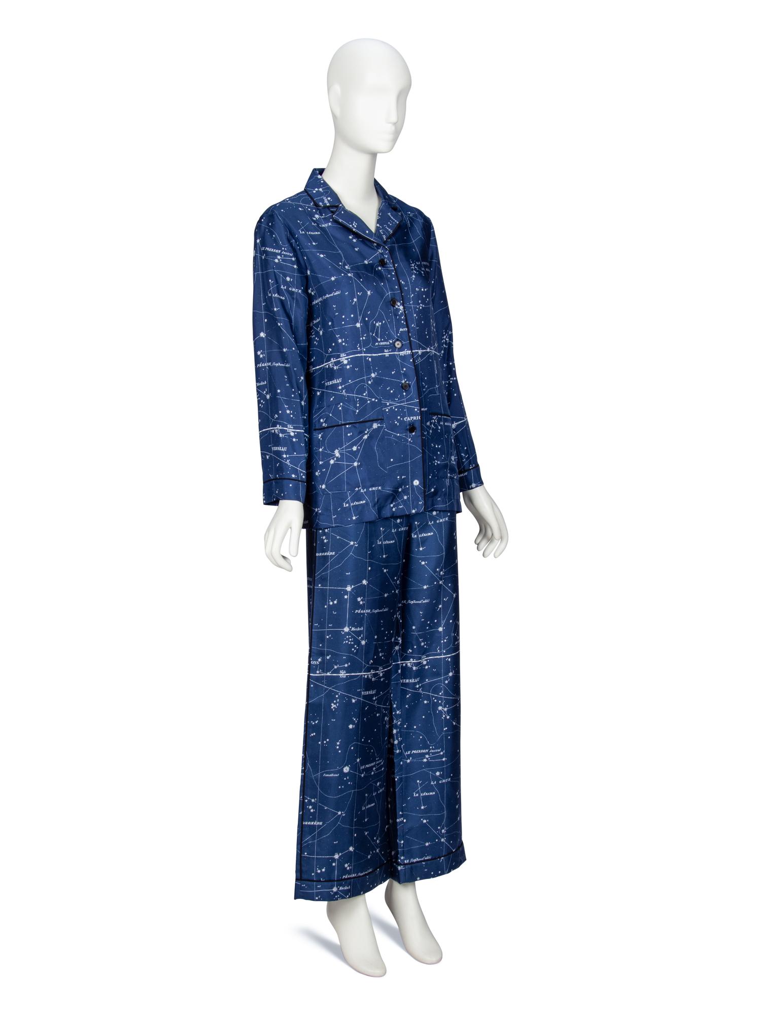 CHRISTIAN DIOR, ASTROLOGY-PRINT SILK TWILL PAJAMA ENSEMBLE