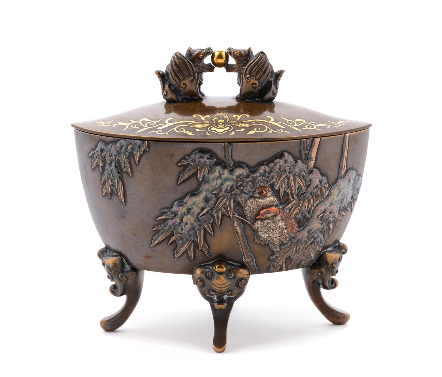 A Japanese Mixed-Metal Incense Burner, Koro