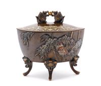 A Japanese Mixed-Metal Incense Burner, Koro