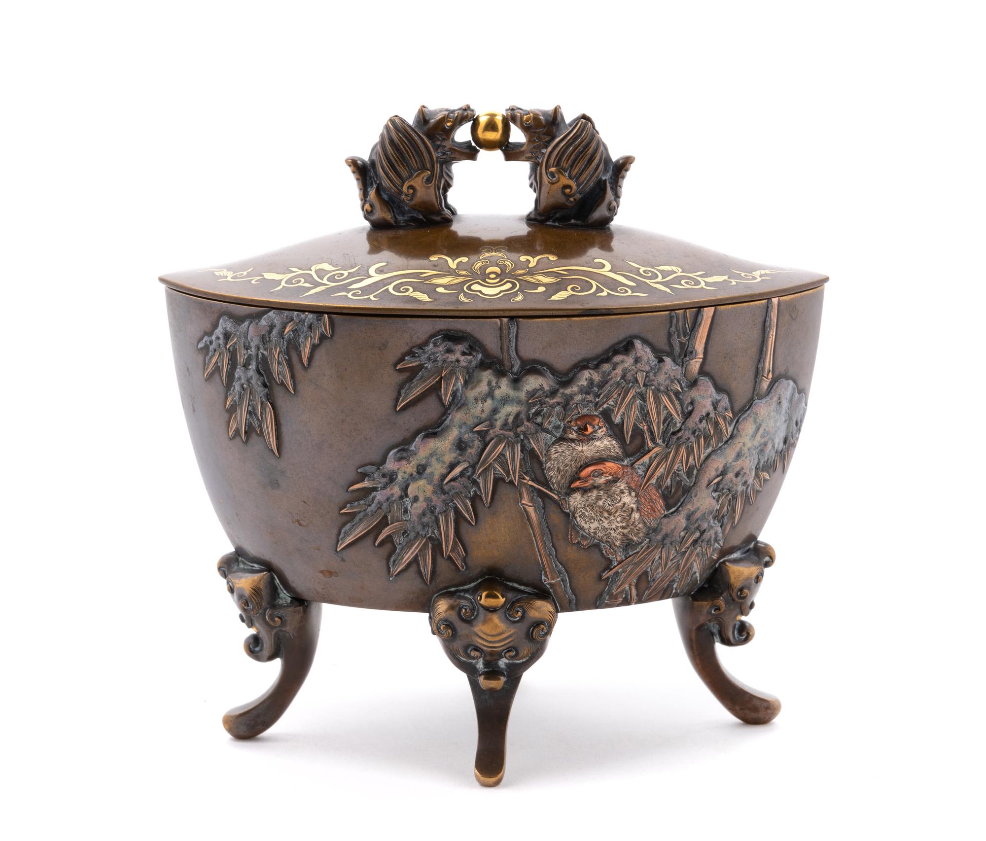 A Japanese Mixed-Metal Incense Burner, Koro