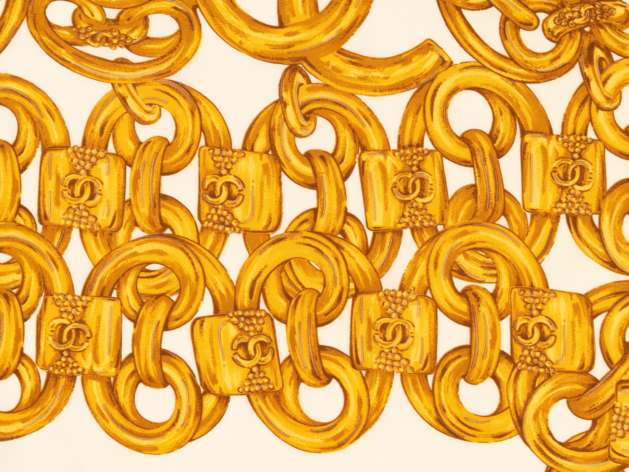 Five Chanel Items: Four Scarves and One Brooch, 1980-2000s