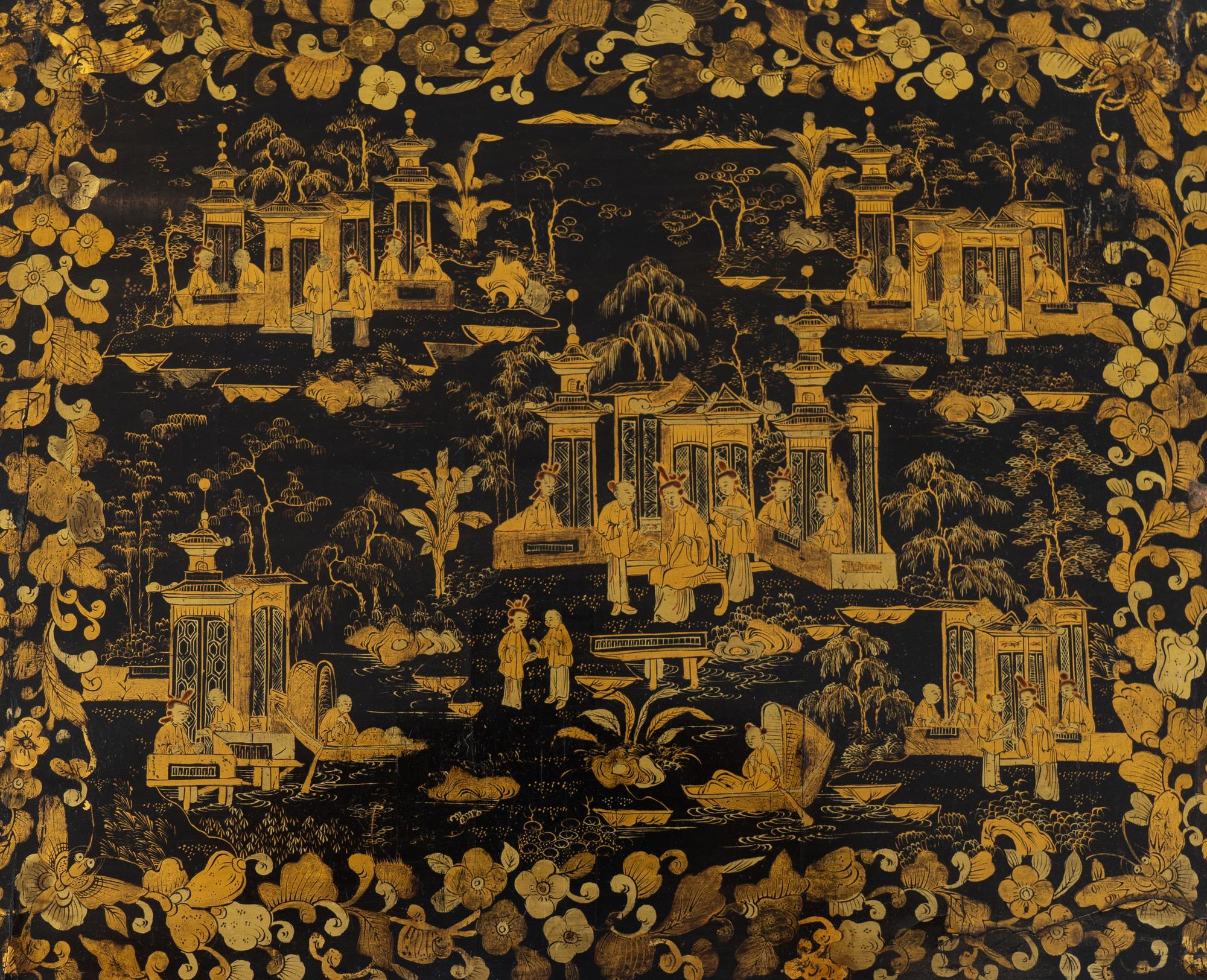 A Nest of Four Chinese Export Gilt-Decorated Black Lacquer Tables — 19TH CENTURY
