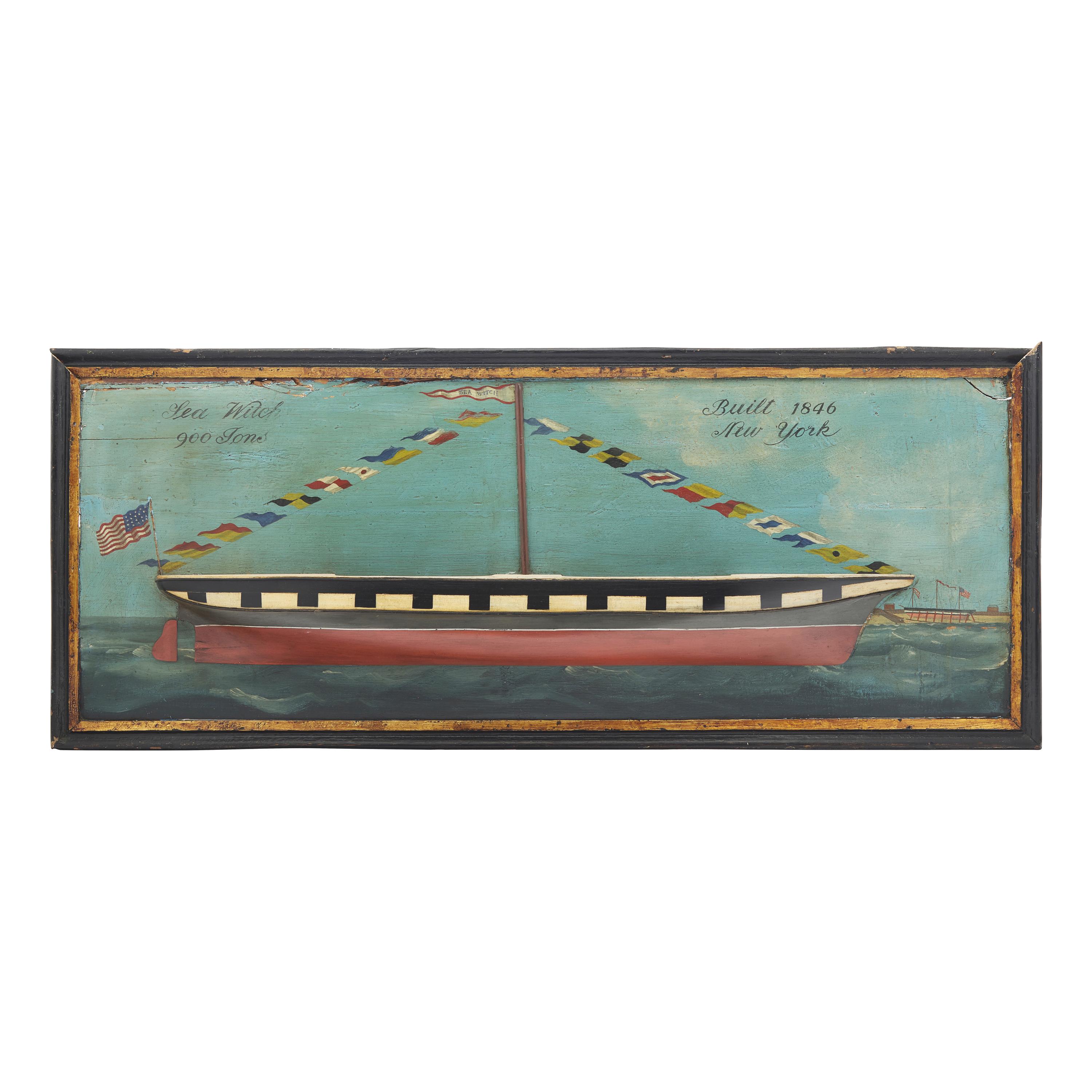 A Painted Half Hull Ship Diorama of the Sea Witch