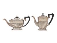 An English Silver-Plate Coffee Pot and Teapot