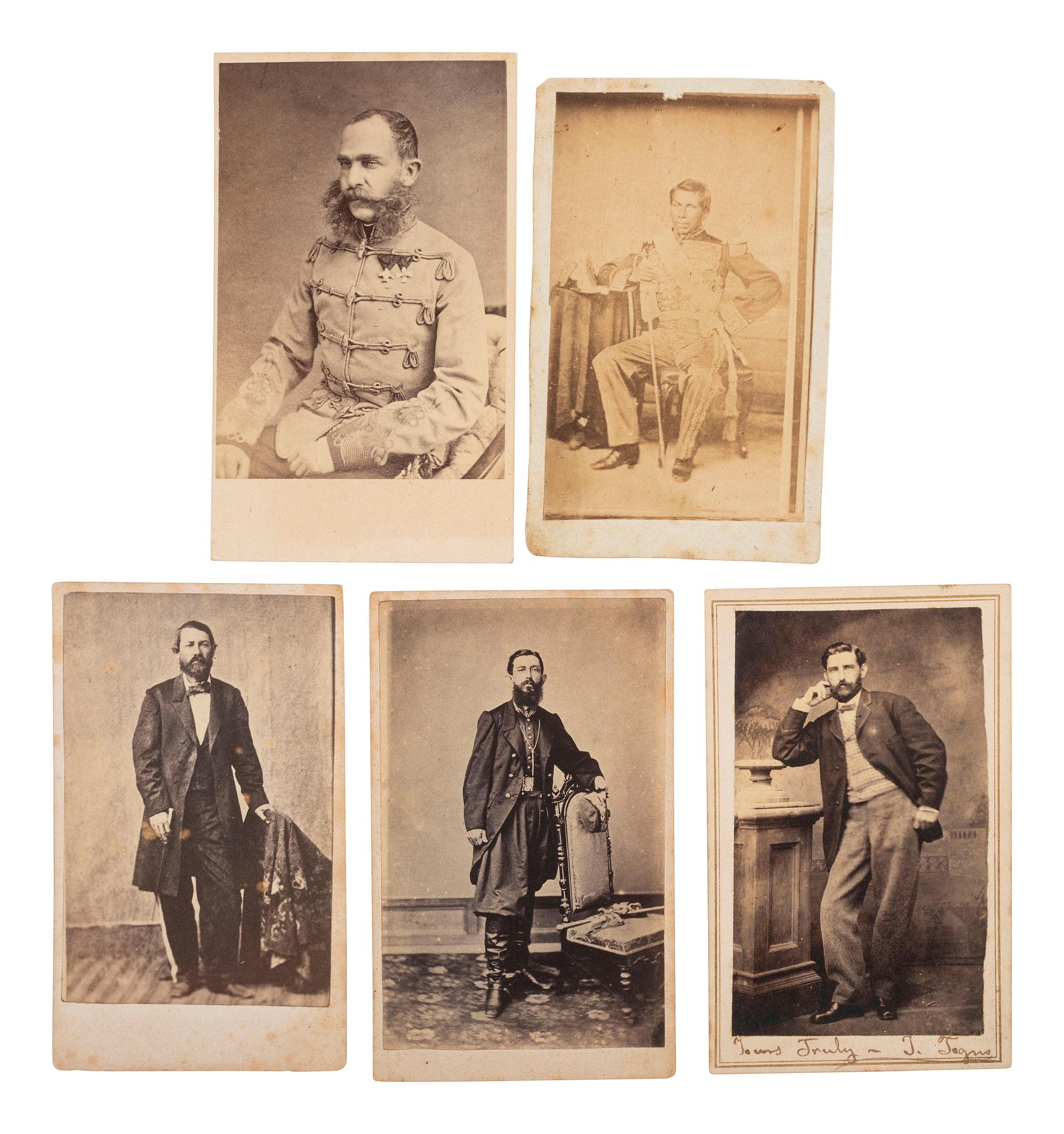 [TEXAS]. A group of 9 CDVS of Mexican and French military figures who engaged in hostilities between the countries including the Second French Intervention during the 1860s.
