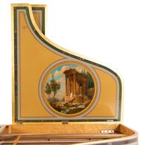 An Empire Style Kingwood, Giltwood and Painted Art Case Piano