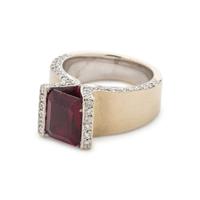 RUBELLITE TOURMALINE AND DIAMOND RING