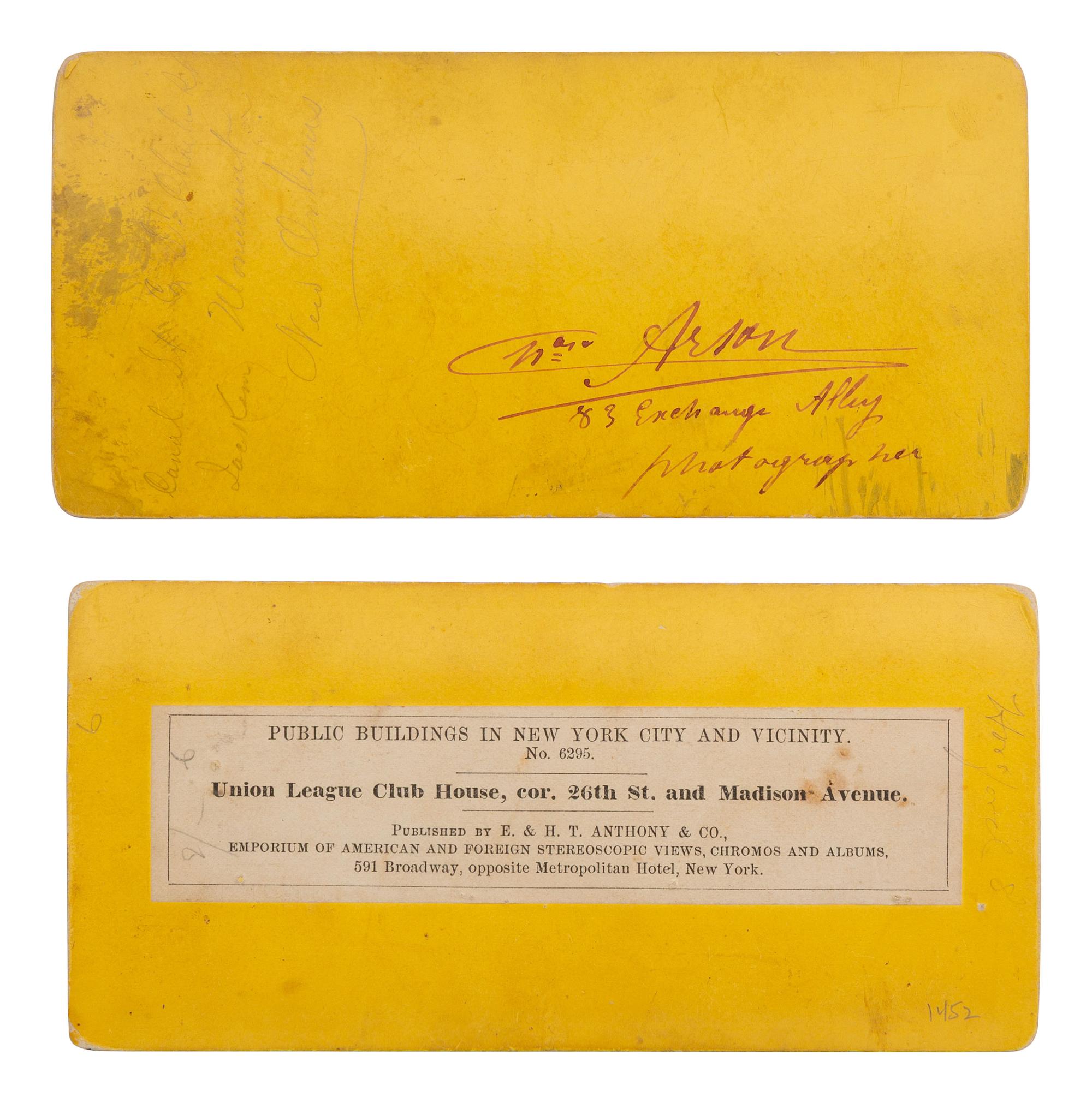 [EARLY PHOTOGRAPHY]. 50 stereoviews of New York City, incl. street scenes and landmarks.