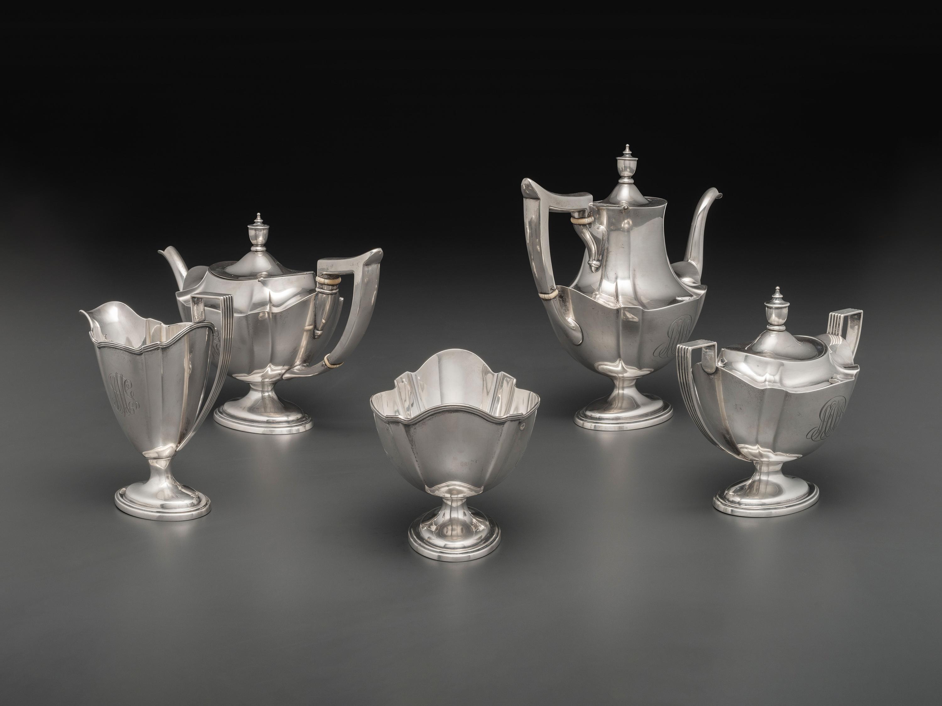 An American Silver Five Piece Tea and Coffee Service