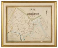 A Schoolgirl Hand-Drawn and Colored Map of Duxbury, Massachusetts