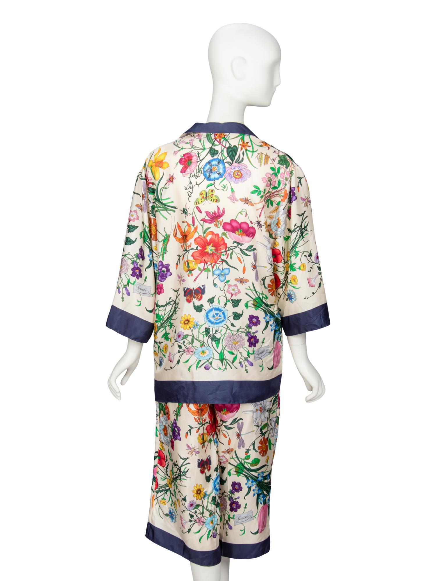 GUCCI, FLORA-PRINT SILK LOUNGE ENSEMBLE