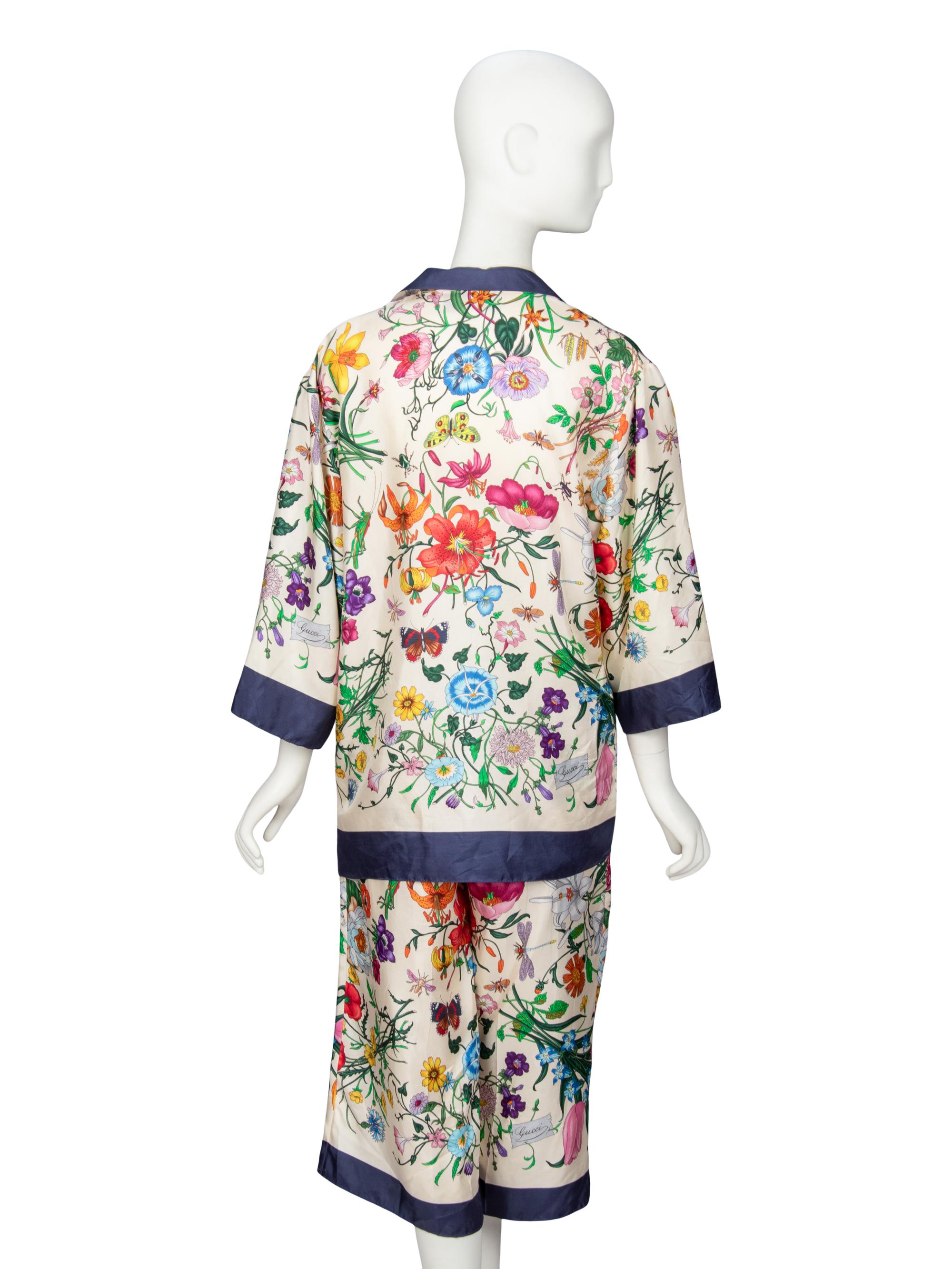 GUCCI, FLORA-PRINT SILK LOUNGE ENSEMBLE