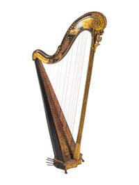 An English or Continental Painted Harp