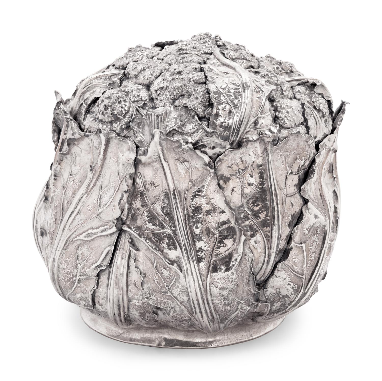 An Italian Silver Cabbage-Form Fruit Cooler