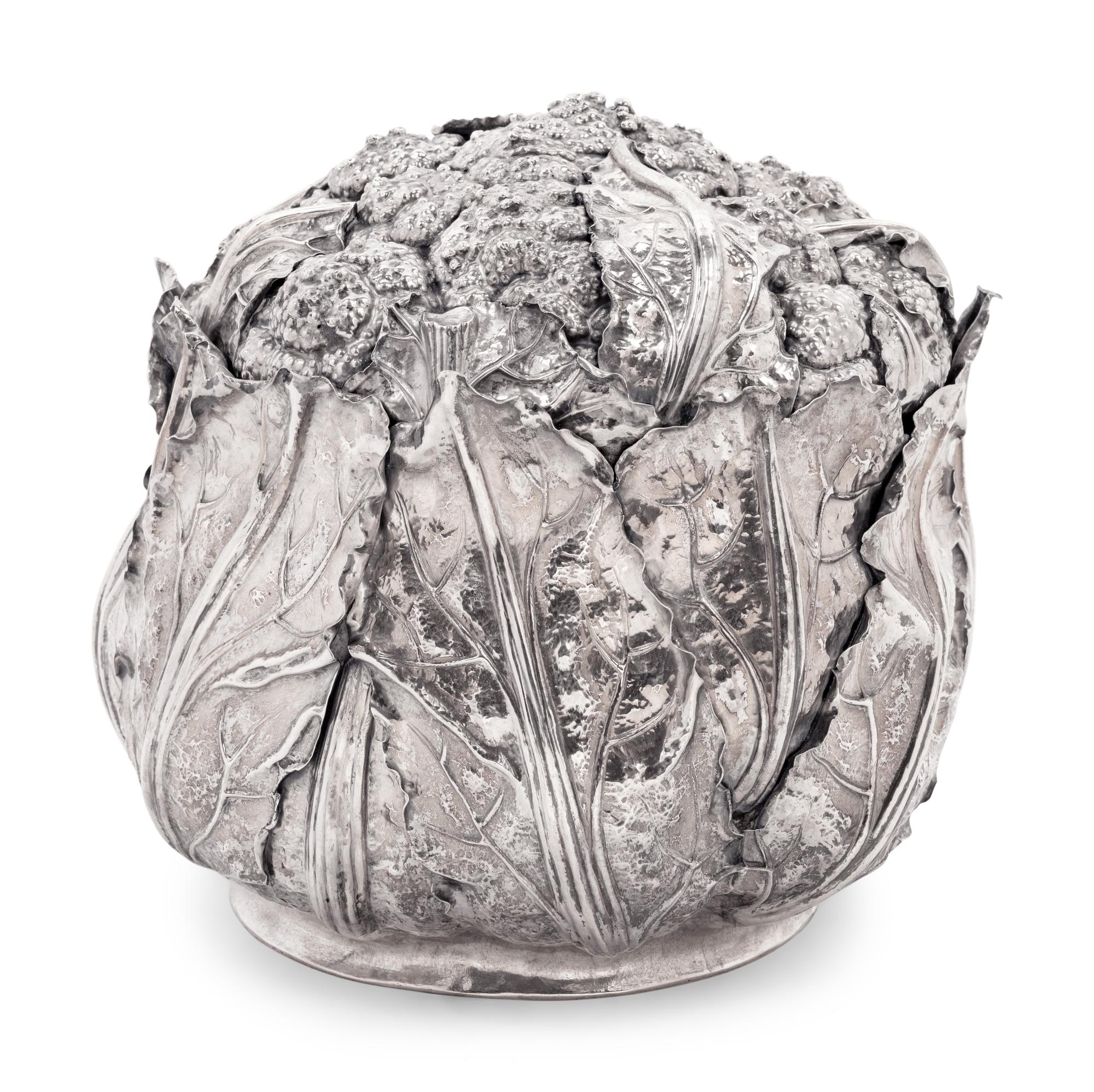 An Italian Silver Cabbage-Form Fruit Cooler