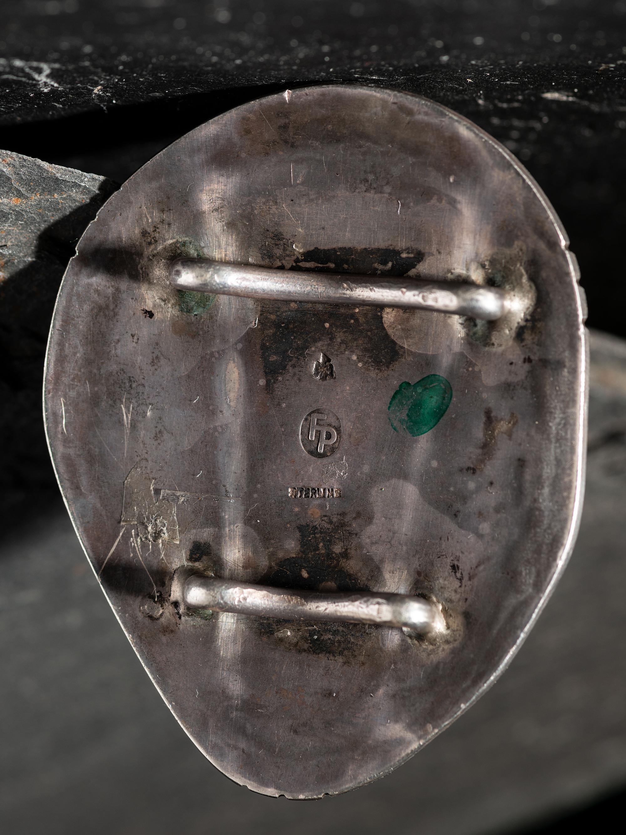 Southwestern-style Sterling Silver and Turquoise Nugget Bolo Slide