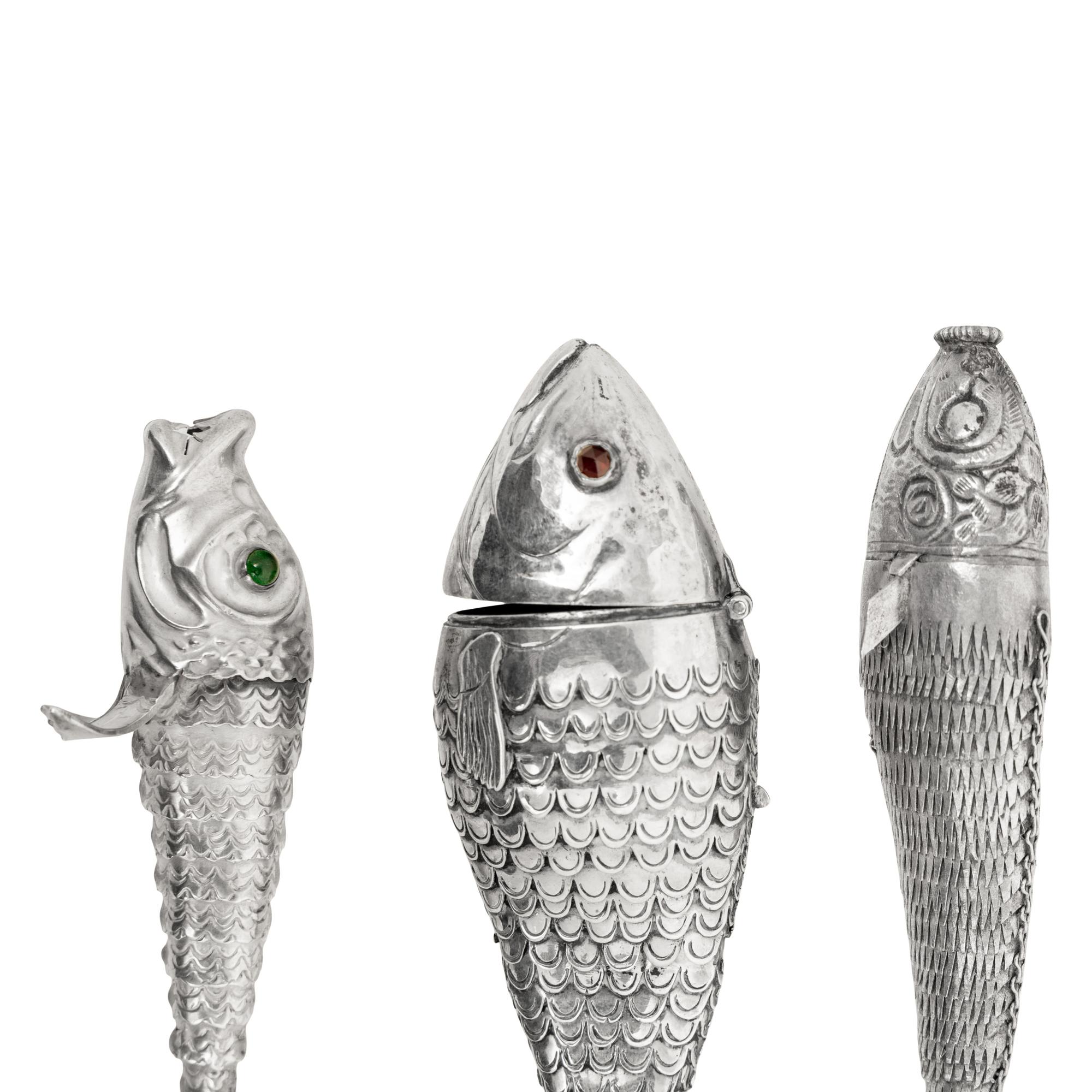 Six Silver Articulated Fish