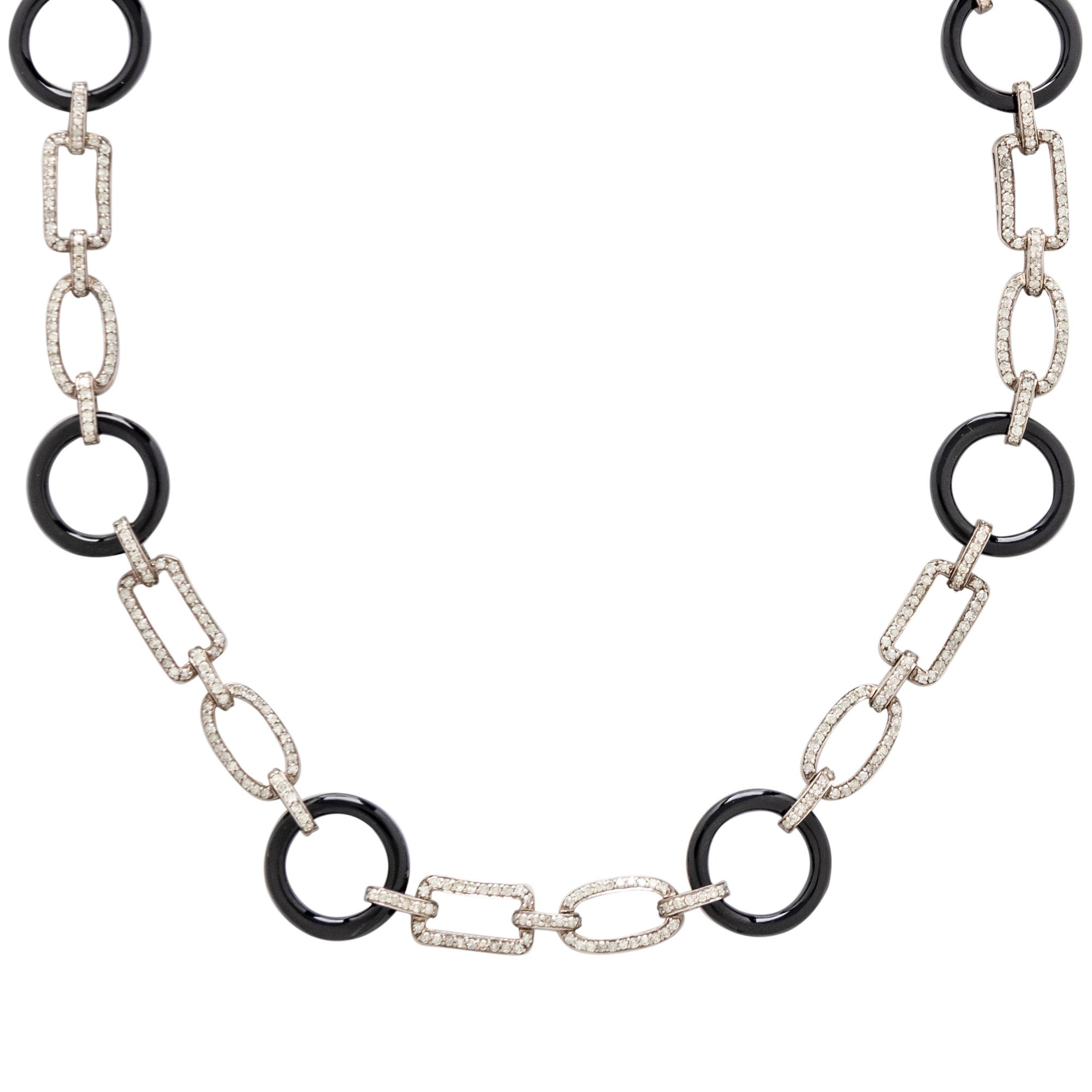 DIAMOND AND ONYX NECKLACE