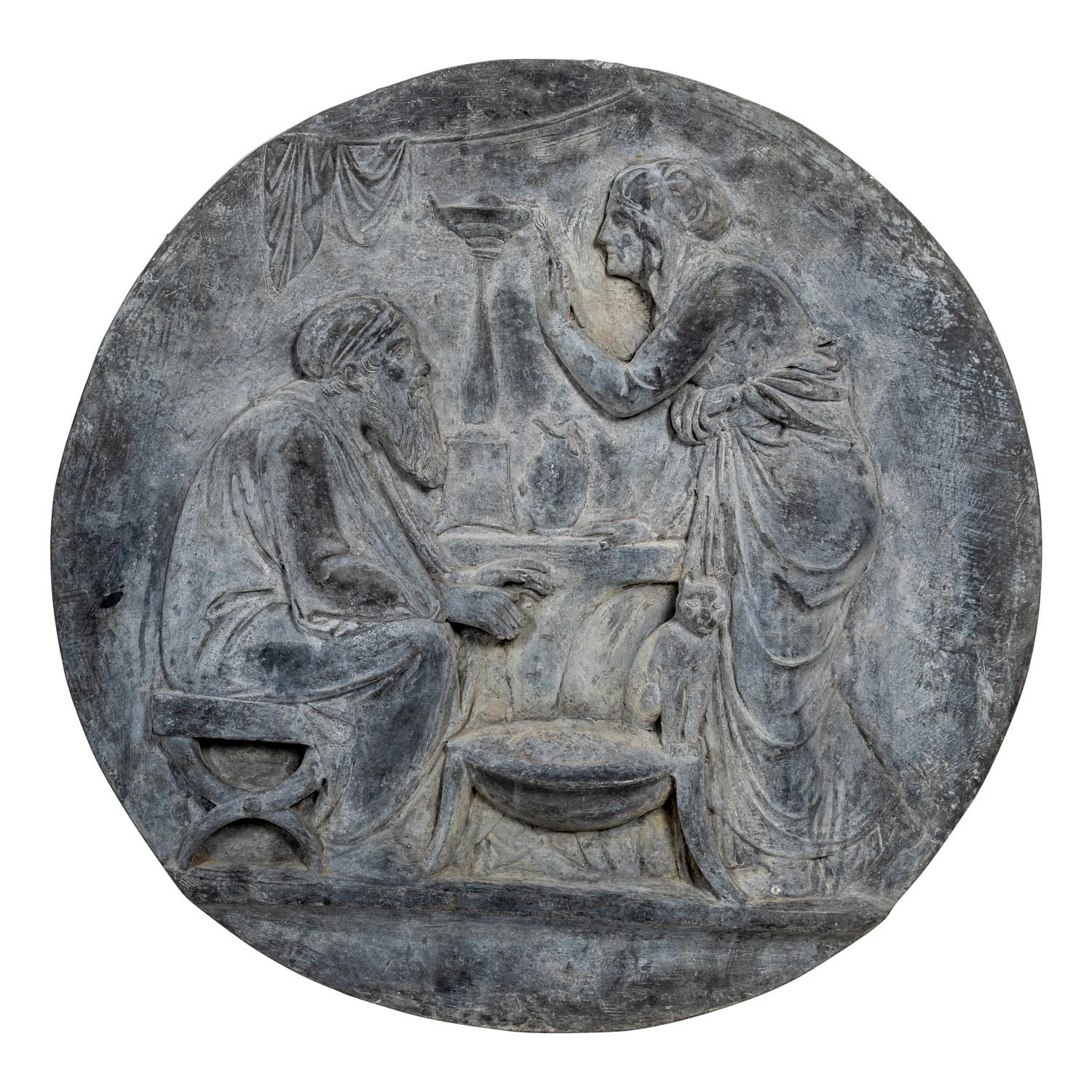 Four Lead Wall Plaques Depicting the Four Ages of Man Attributed to Bertel Thorvaldsen (Danish, c. 1770-1844)