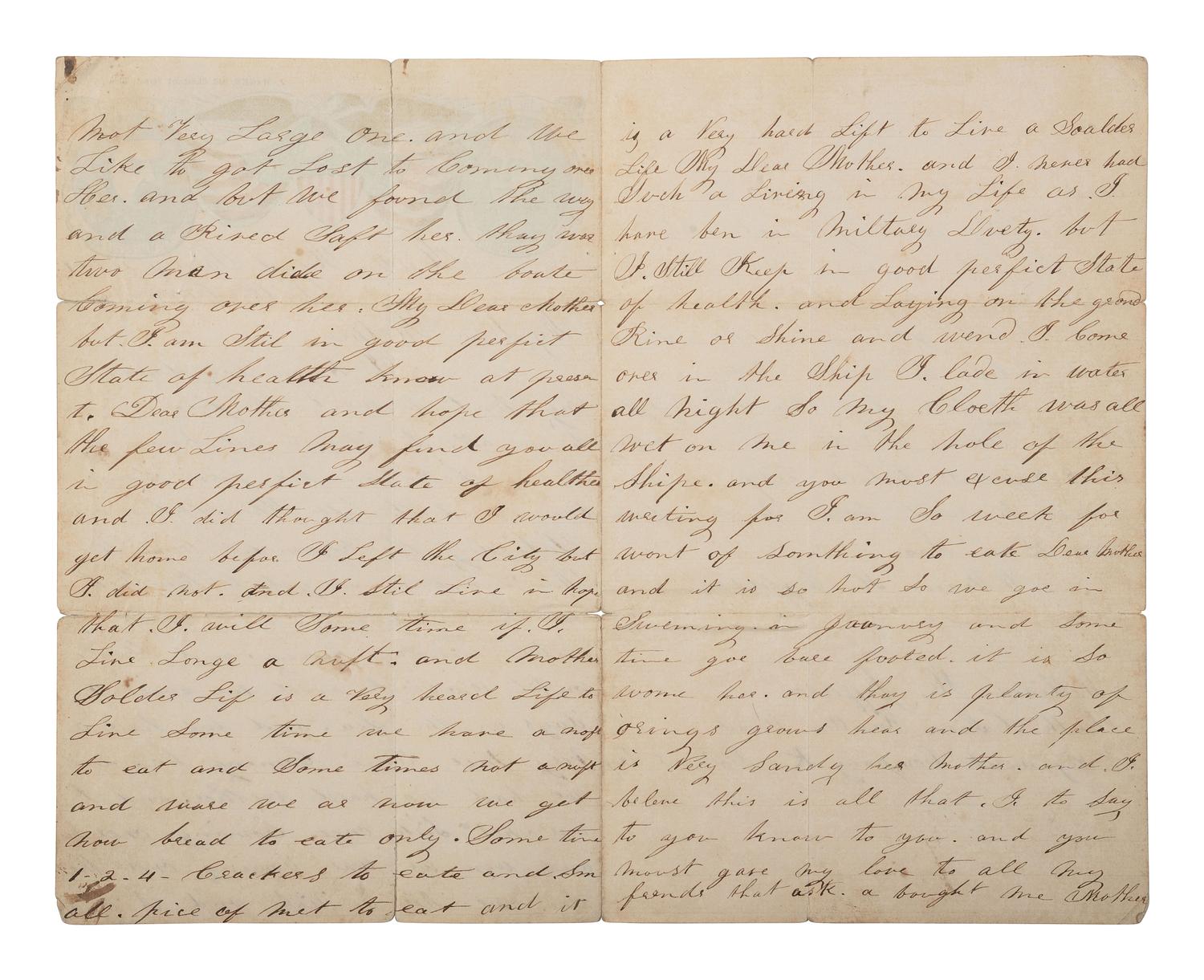 [CIVIL WAR]. Correspondence with African American soldier William Jefferson, 8th US Colored Troops, incl. a letter from his mother, and a circular issued to the 20th and 26th Regiments USCTs.