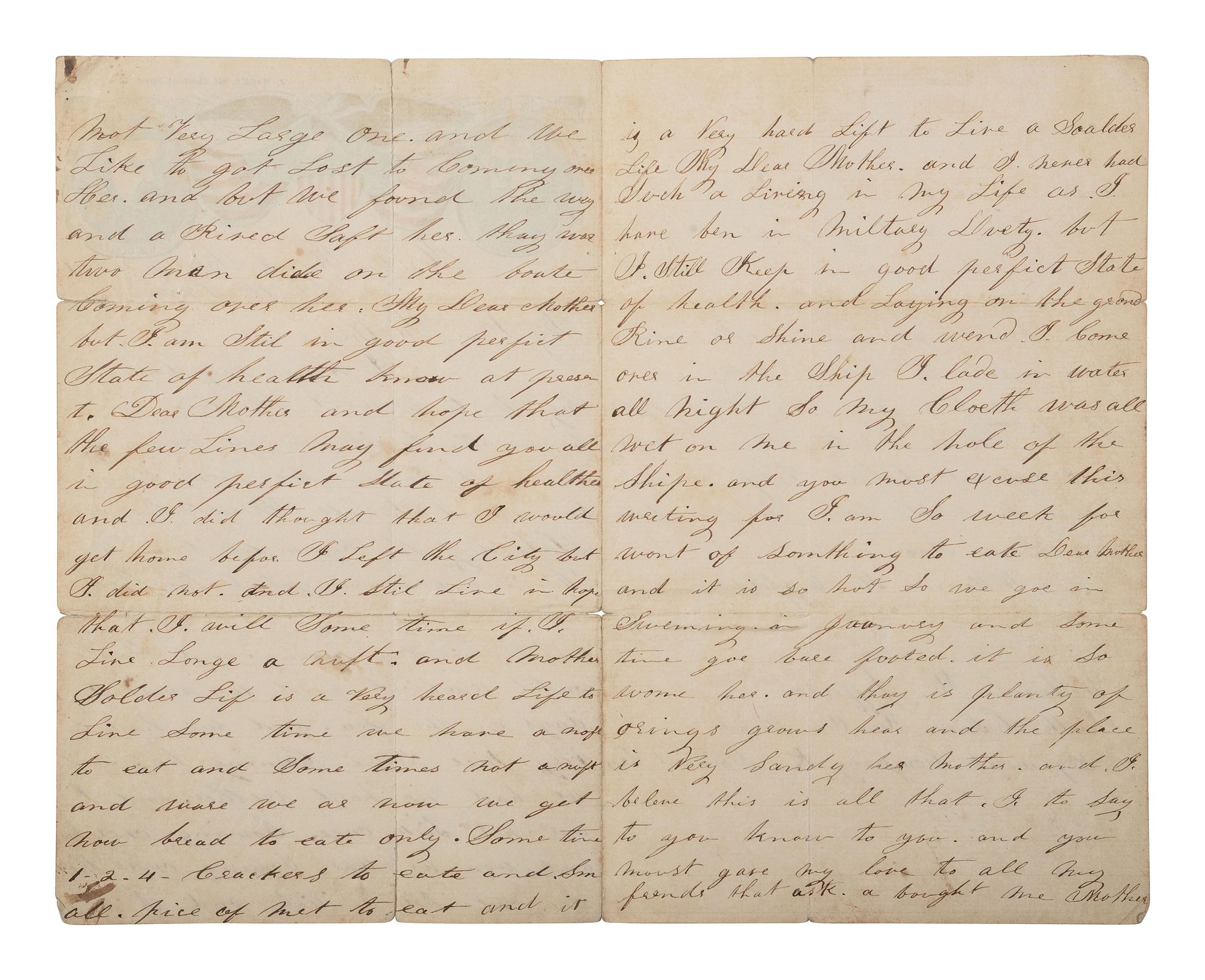 [CIVIL WAR]. Correspondence with African American soldier William Jefferson, 8th US Colored Troops, incl. a letter from his mother, and a circular issued to the 20th and 26th Regiments USCTs.