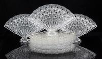 A Collection of Eleven Pressed Glass Dishes Width 10 1/2 inches.