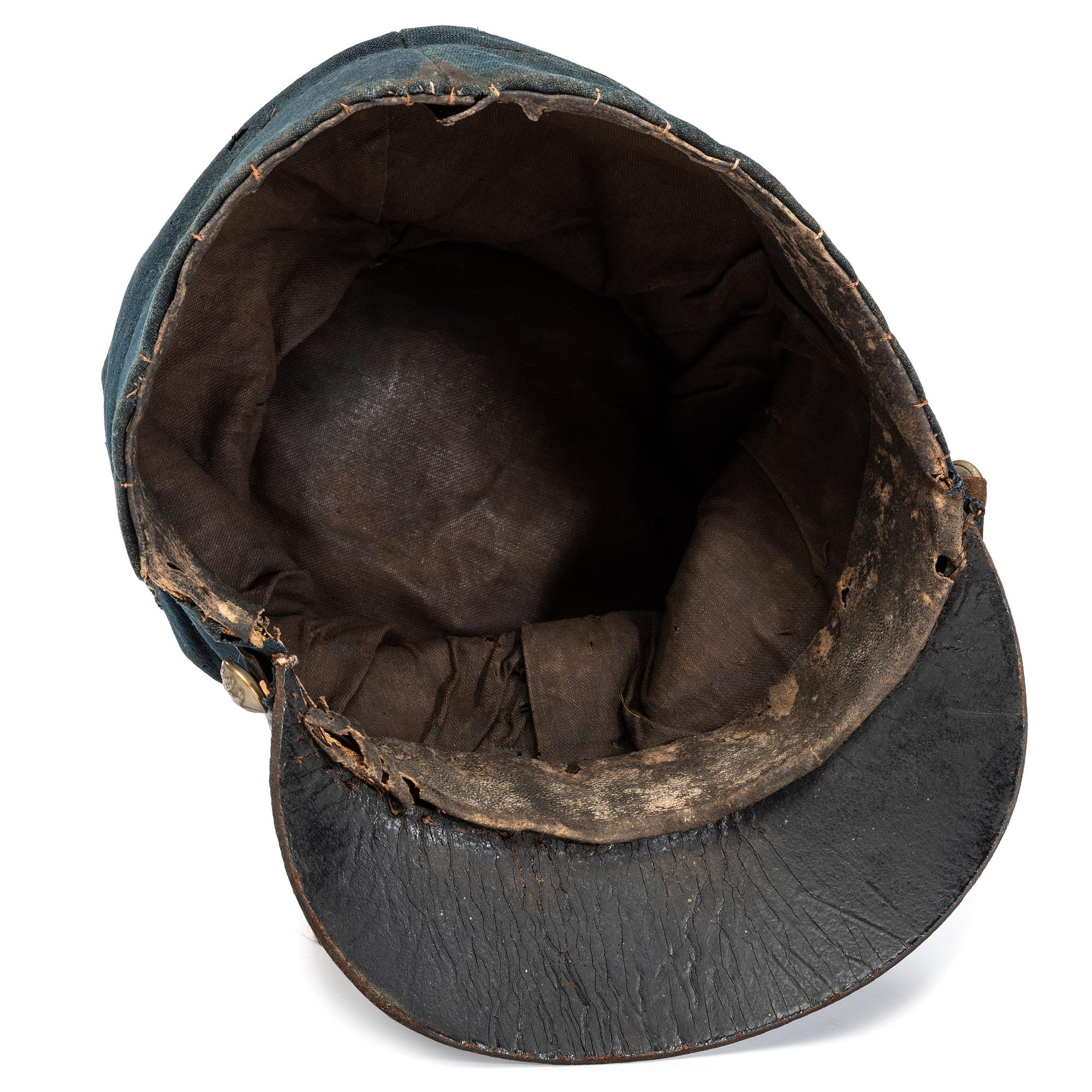 Model 1858 enlisted man's forage cap with blue 3rd Division, XI Corps badge.
