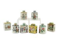 Eight Chinese Porcelain Tea Caddies