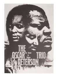 [MUSIC]. 2 posters promoting jazz musicians, incl. the Oscar Peterson Trio and George Lewis.