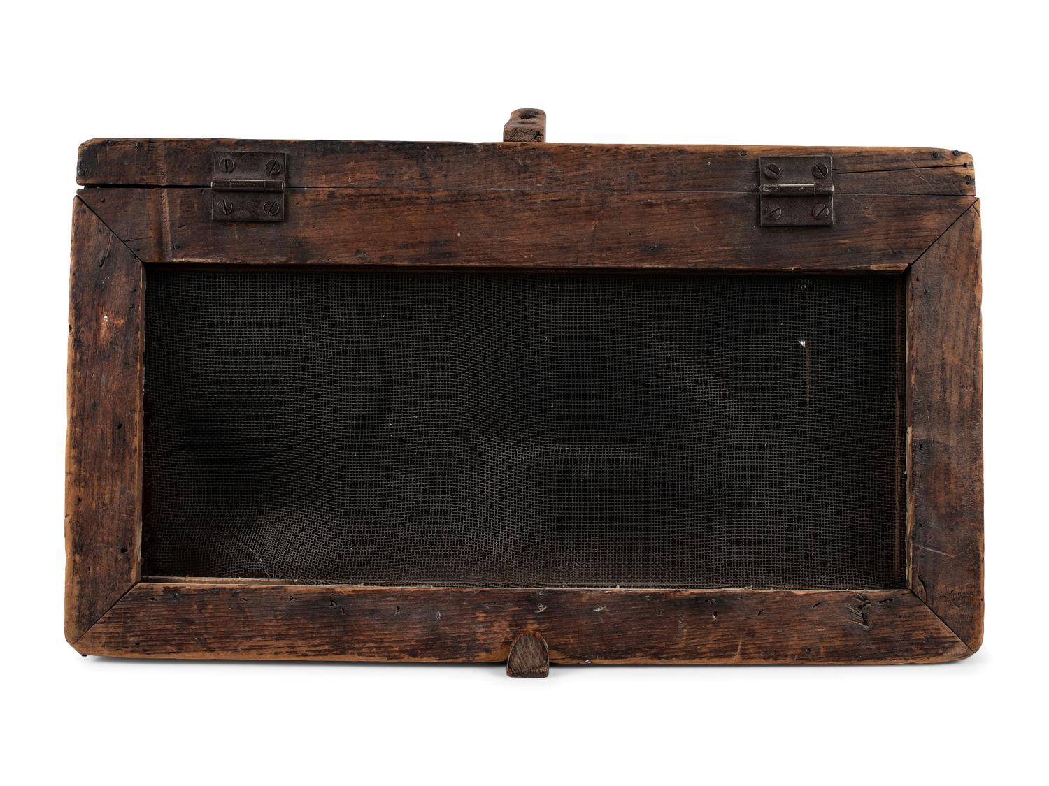 A Primitive Pine and Wire Pie Carrier