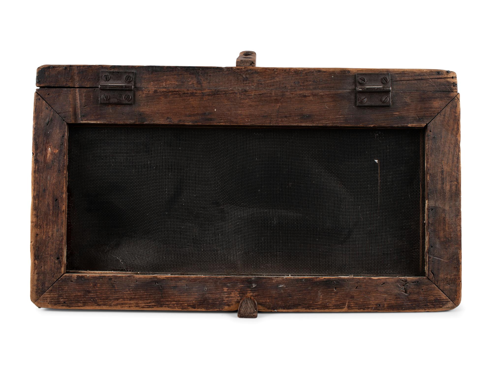 A Primitive Pine and Wire Pie Carrier