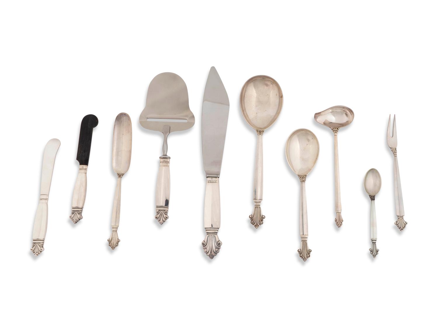 A Group of Danish Silver Flatware — Georg Jensen, Denmark