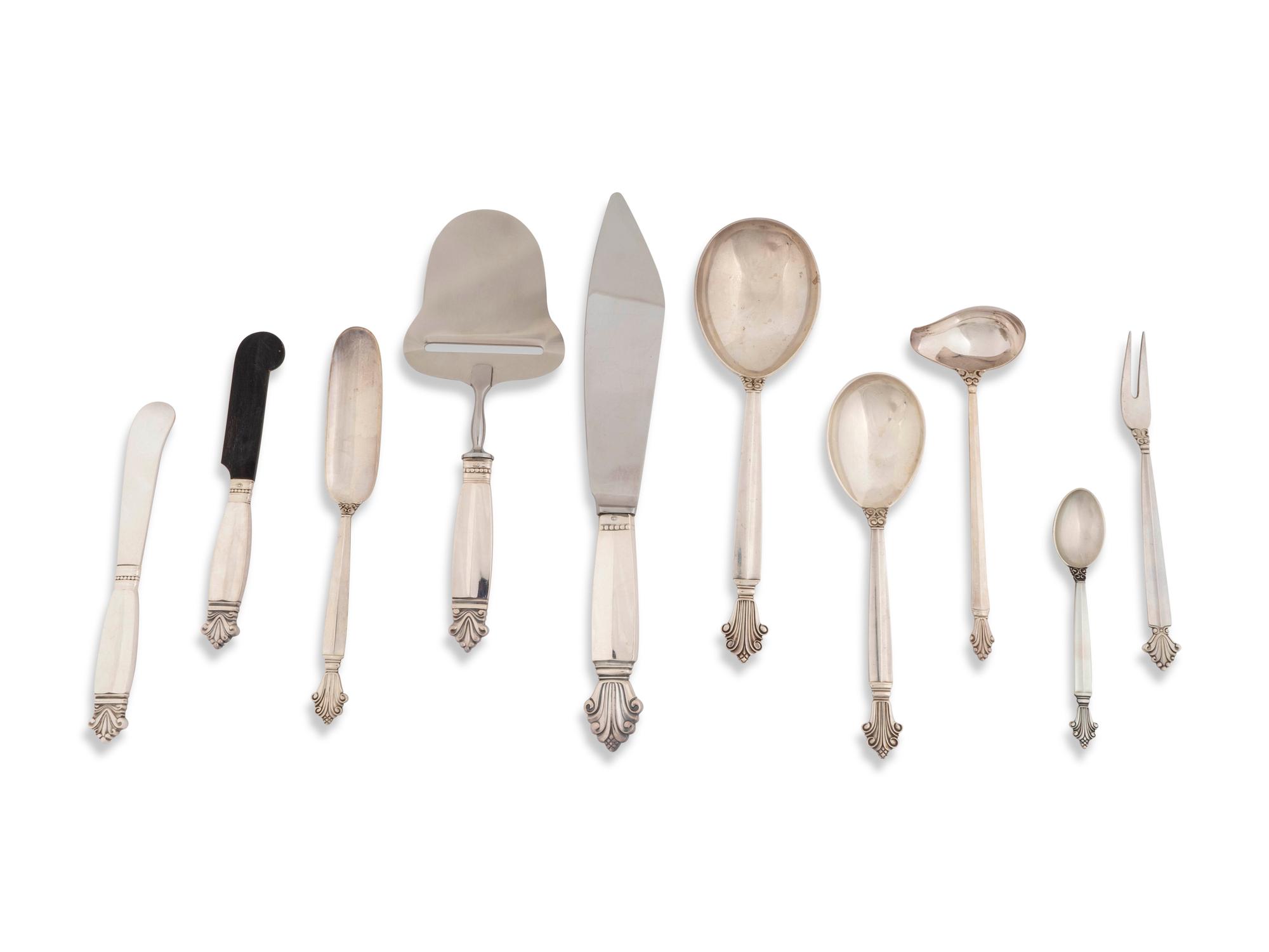 A Group of Danish Silver Flatware — Georg Jensen, Denmark