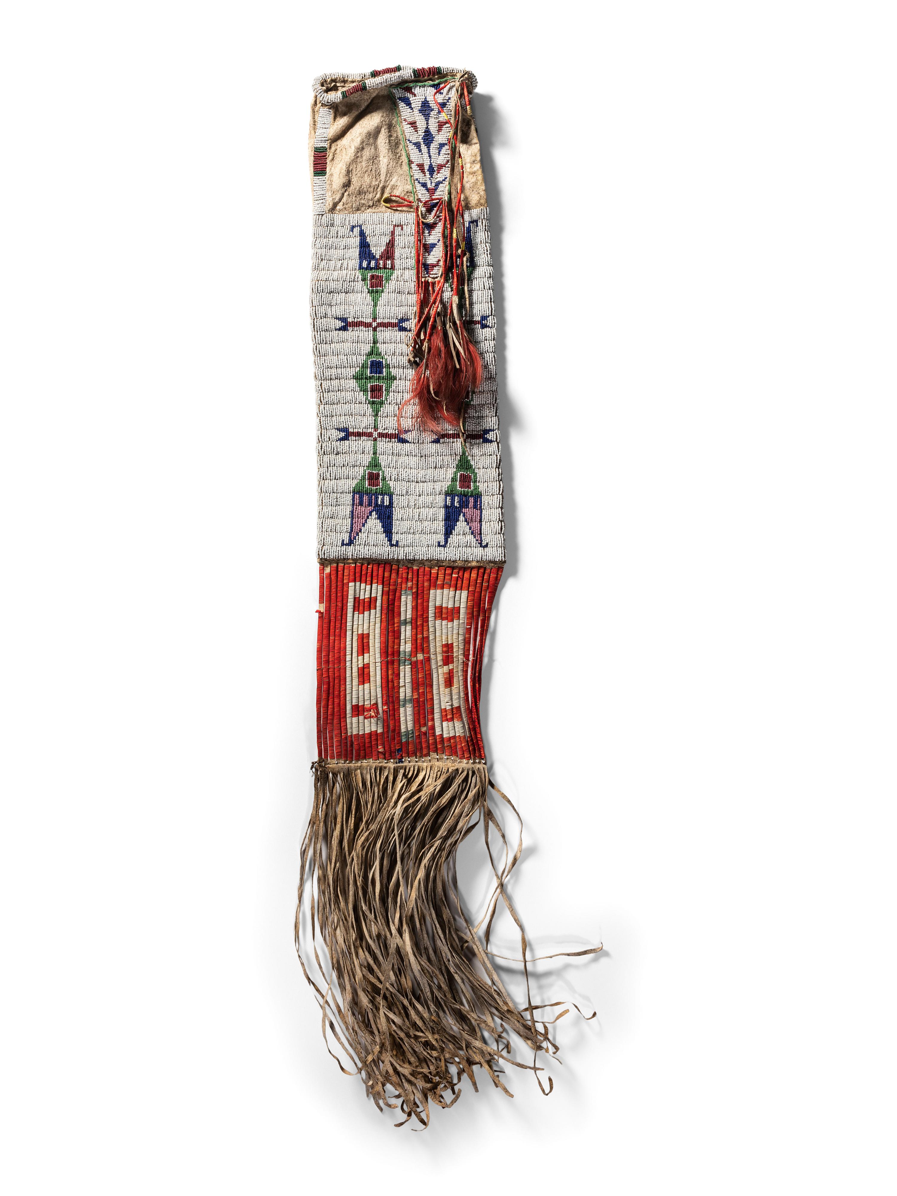 Sioux Beaded Hide Tobacco Bag