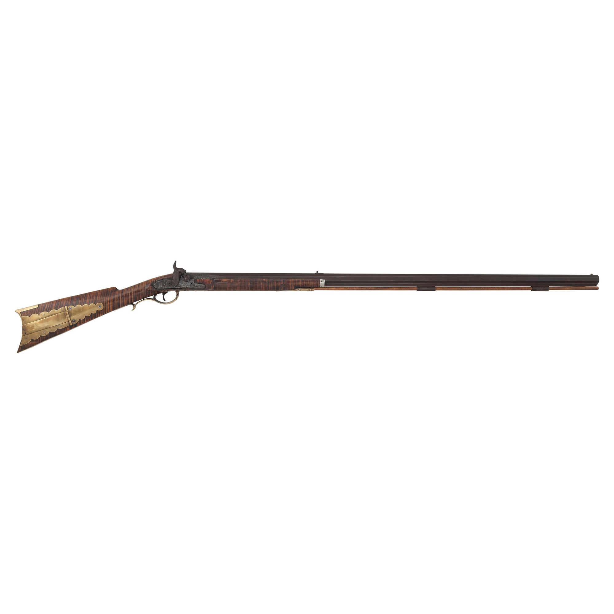Half-Stock Percussion Rifle with Attractive Five Piece Patchbox