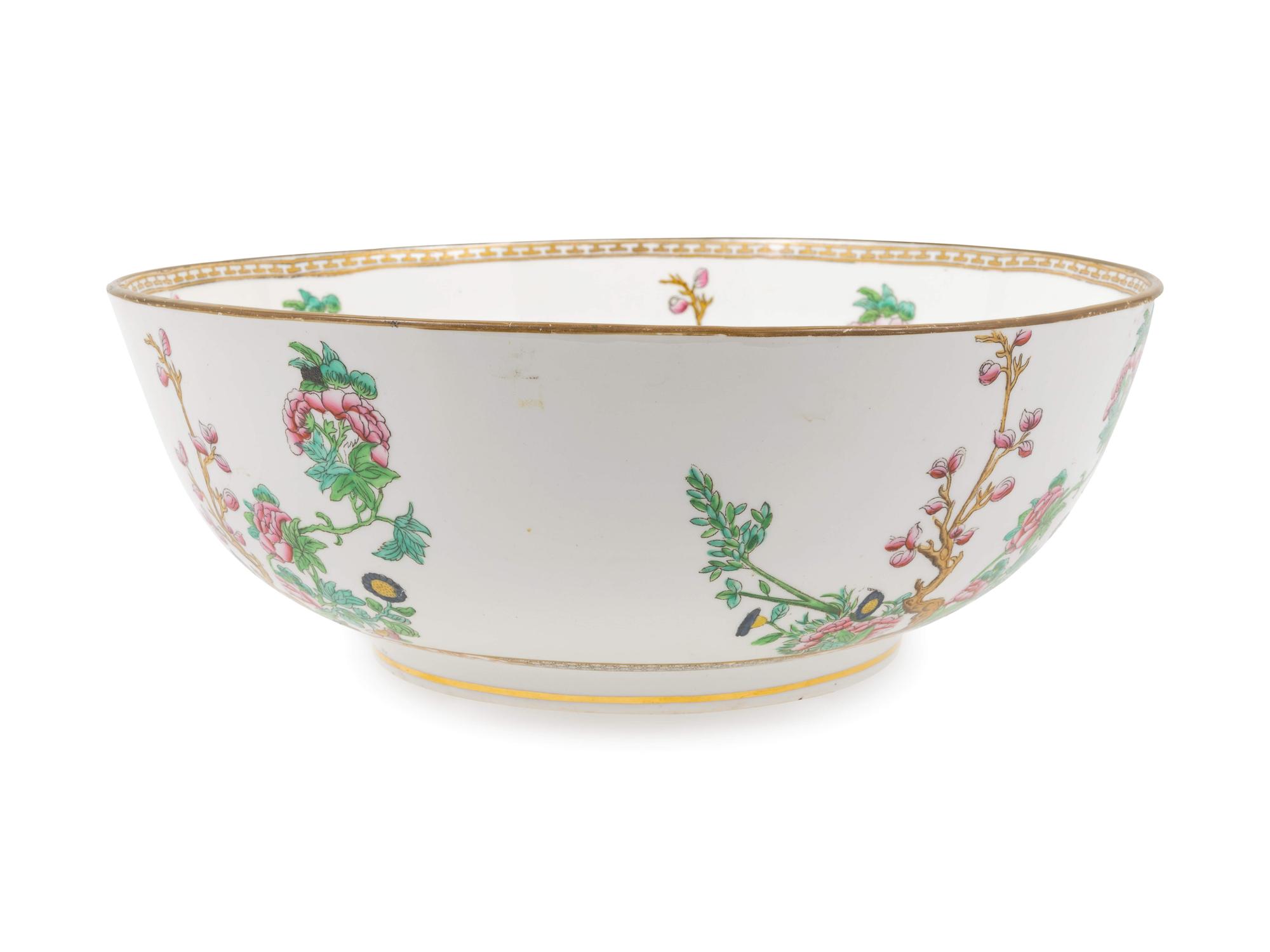 An English Transfer-Decorated Porcelain Center Bowl