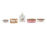 Five French and German Porcelain Boxes