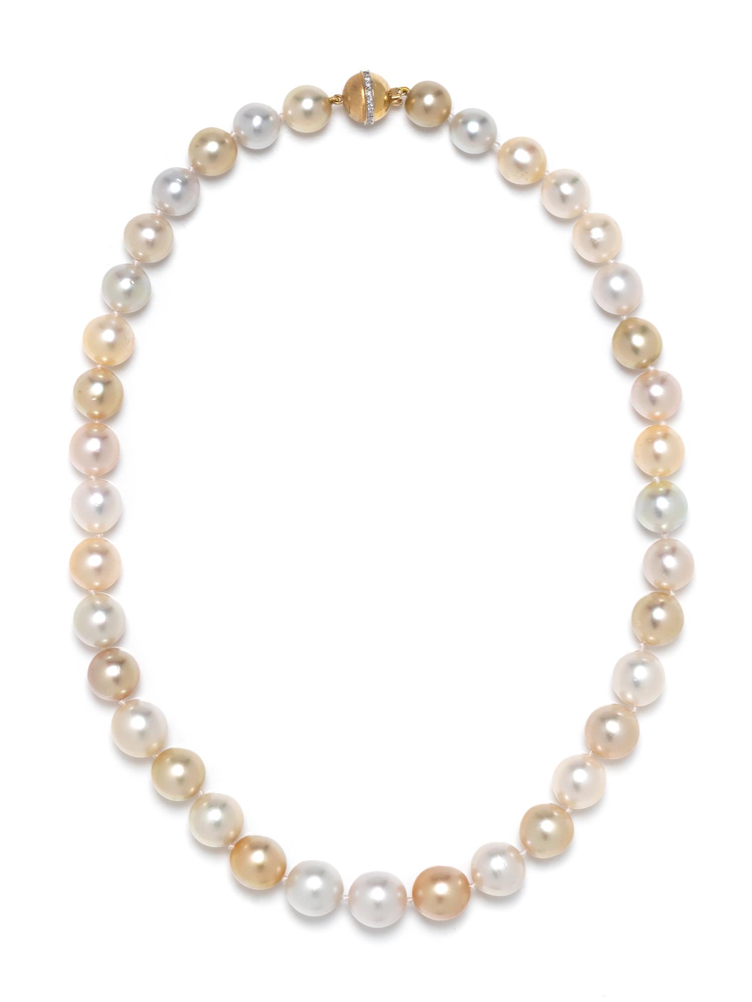 CULTURED PEARL AND DIAMOND NECKLACE
