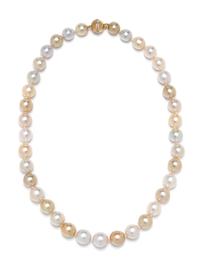 CULTURED PEARL AND DIAMOND NECKLACE