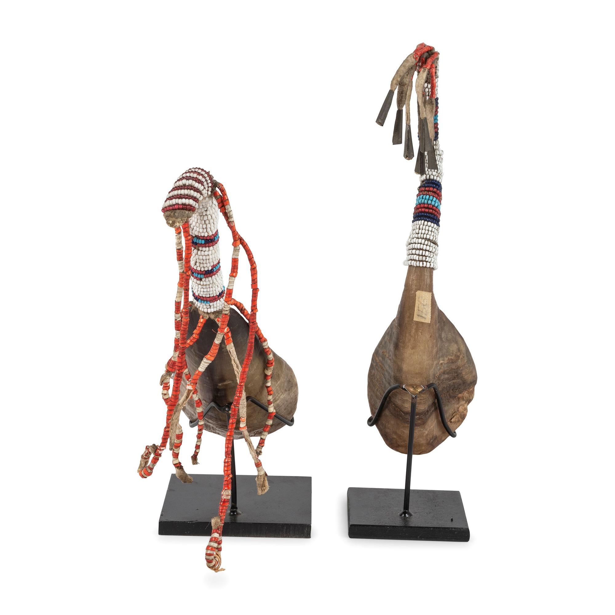 Plains Horn Spoons, with Beaded Handles