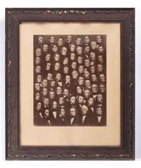[CIVIL WAR]. [BRADY, Mathew (1822-1896), photographer, after]. Composite image showing members of the US Senate in 1859 with accompanying key identifying the subjects.