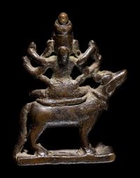 An Indian Bronze Figure of Ganesha Mounted