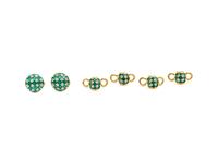 YELLOW GOLD, EMERALD, AND DIAMOND DRESS SET