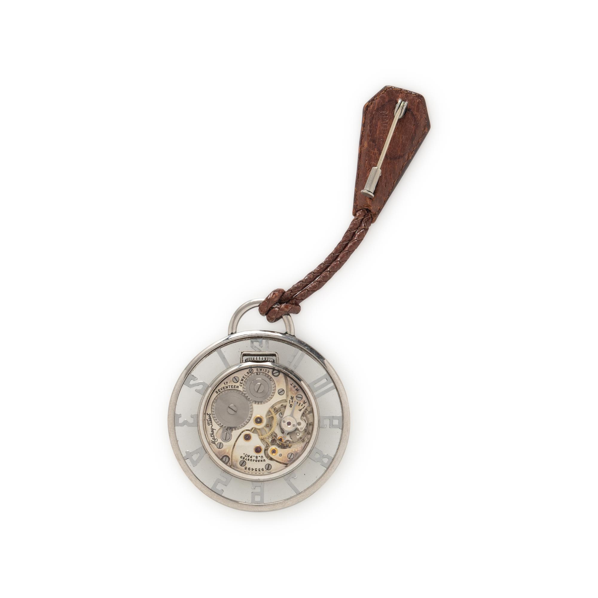 ART DECO, MATHEY-TISSOT, STAINLESS STEEL POCKET WATCH