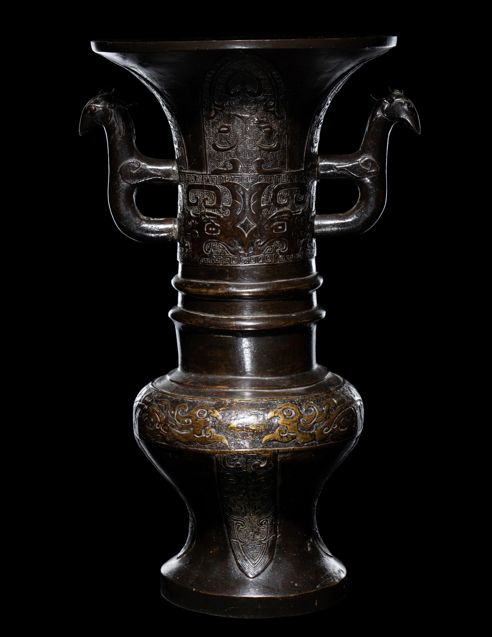 Two Japanese Bronze Vases