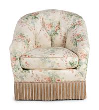 A Floral Chintz-Upholstered Lounge Chair and Ottoman