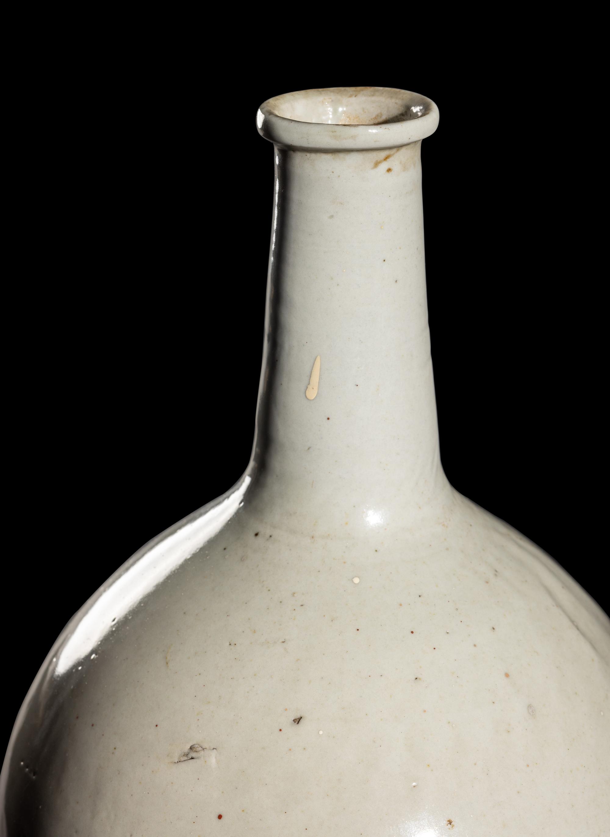 A Korean White Glazed Porcelain Bottle Vase