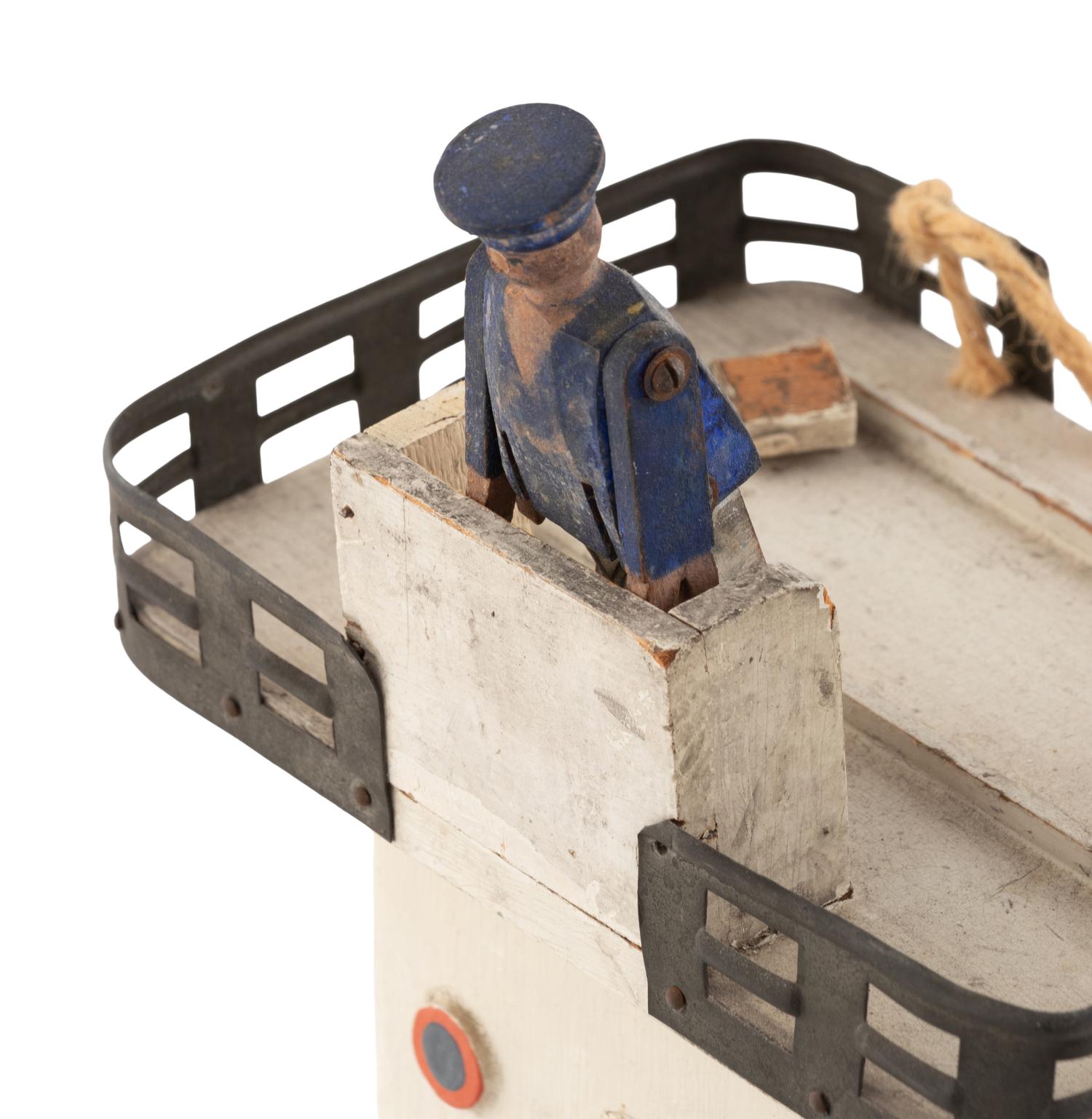 A Carved and Painted Folk Art Battleship, Delware