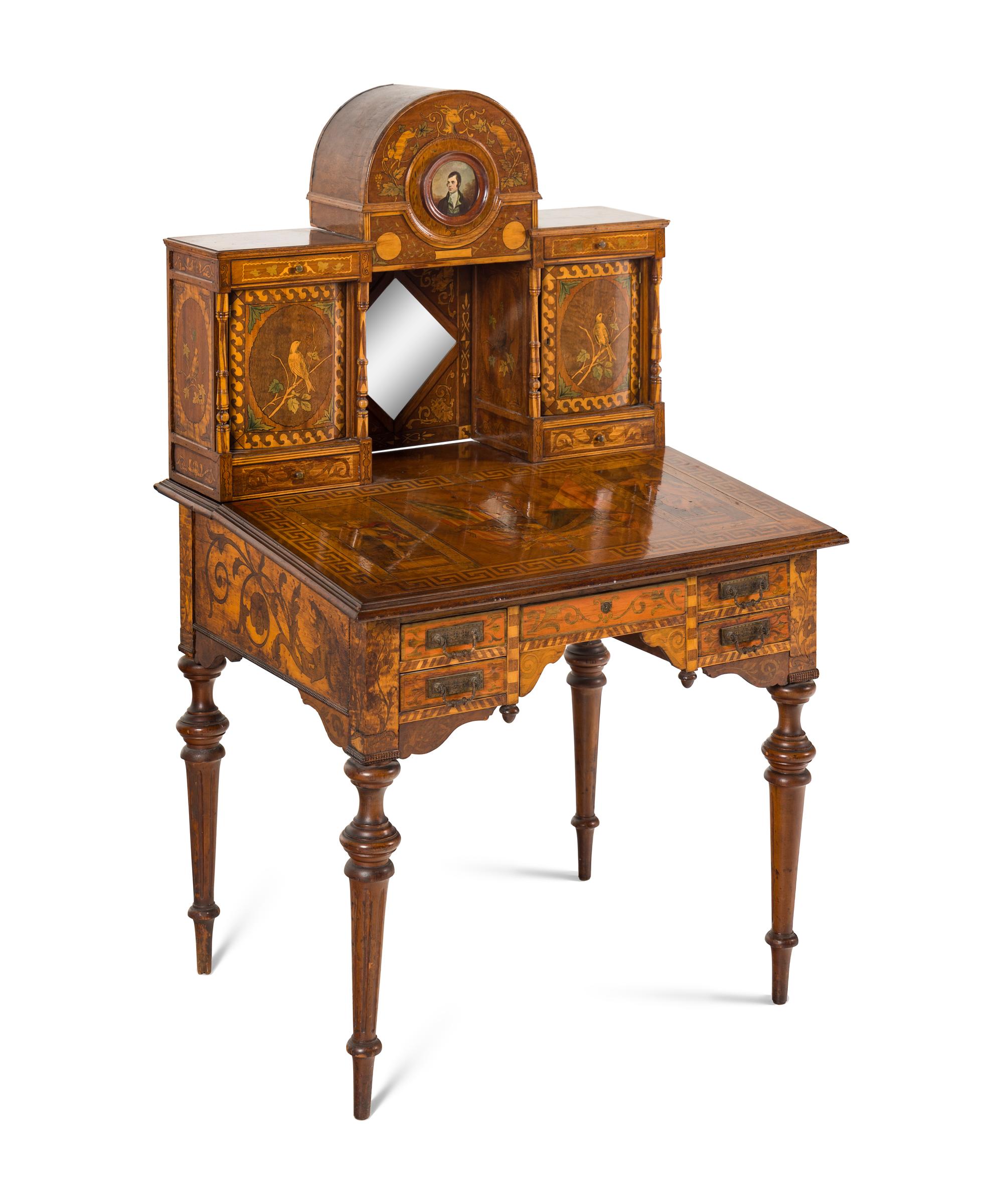 An Inlaid and Marquetry Writing Desk