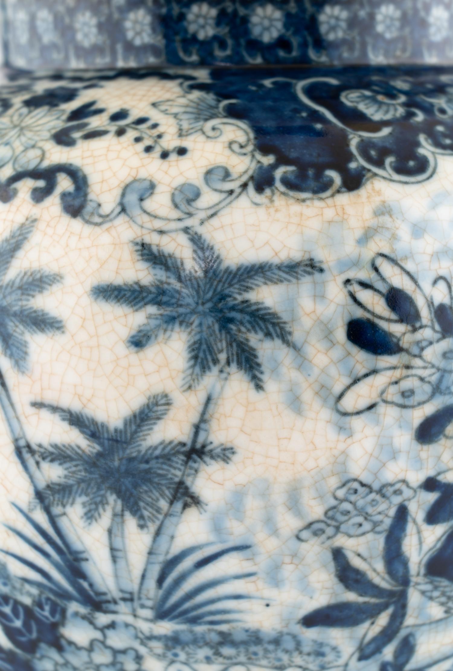 A Blue and White Porcelain Lamp